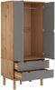 vidaXL Kleiderschrank OTTA Braun&Grau 76,5x53x172 cm Massivholz Kiefer 348589 Bild 4