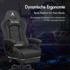 ALFORDSON Gaming-Stuhl mit Massage-Lordosenstütze, ergonomisch, mit Kopfstütze, höhenverstellbar, Stoffbezug, Grau Bild 3
