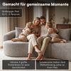 skølm 'Loki' Sofa 4 Sitzer, Vollschaumcouch mit Federkern und Vakuum-Kompression, kein Aufbau erforderlich, mit 4 Kissen, Teddy-Bouclé-Stoff in grau Bild 2