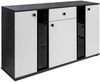 Kommode Salsa 2 Lamellenoptik Anbauwand Wohnwand Sideboard MDF Weiss matt + Grau Bild 4