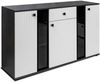 Kommode Salsa 2 Lamellenoptik Anbauwand Wohnwand Sideboard MDF Weiss matt + Grau Bild 4