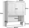 Badezimmer-Wandschrank 56,8 x 19 x 70 cm aus MDF, Weiß, mit Handtuchhalter & verstellbaren Einlegeböden Bild 4