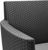 Dmora Loungeset für draußen Whitby, Outdoor-Lounge mit Couchtisch, Terrassenset mit Kissen, 133x67 h76 cm, Anthrazit Bild 5