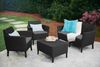 Dmora Loungeset für draußen Whitby, Outdoor-Lounge mit Couchtisch, Terrassenset mit Kissen, 133x67 h76 cm, Anthrazit Bild 2