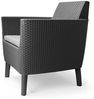 Dmora Loungeset für draußen Whitby, Outdoor-Lounge mit Couchtisch, Terrassenset mit Kissen, 133x67 h76 cm, Anthrazit Bild 4
