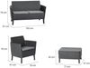 Dmora Loungeset für draußen Whitby, Outdoor-Lounge mit Couchtisch, Terrassenset mit Kissen, 133x67 h76 cm, Anthrazit Bild 3