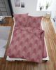 Dormisette Fein Flanell Bettwäsche 135x200 Jacquard Zickzack rot uni 1660-20 Bild 2