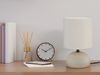 LED Tischleuchte Keramik Cappucino runder Stofflampenschirm Weiß, Höhe 23cm Bild 5