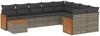 vidaXL 10-tlg. Garten-Sofagarnitur mit Kissen Grau Poly Rattan 3227999 Bild 2