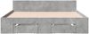 vidaXL Bettgestell mit Schubladen Betongrau 135x190 cm Holzwerkstoff 3280772 Bild 4