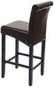 Barhocker HWC-C33, Barstuhl Tresenhocker, Holz MVG-zertifiziert ~ braun, dunkle Beine, Leder Bild 4