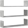 vidaXL Wandregale 3 Stk. Betongrau 80x18x18 cm Holzwerkstoff 853293 Bild 2