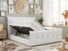 Boxspringbett KING DE LUX - 7-Zonen Matratze - PREMIUM-11-KING - 140x200cm - Weiß Kunstleder - H3 Bild 2