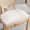 Esszimmerstuhl Set aus 2, mit Rattanrückenlehne, Leinenbezug & Massivholzgestell, Beige Bild 5