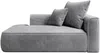 Vente-unique - PINETA Chaise longue SamtStoff Grau - B 115 cm x H 67 cm x L 180 cm Bild 3