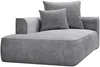 Vente-unique - PINETA Chaise longue SamtStoff Grau - B 115 cm x H 67 cm x L 180 cm Bild 5