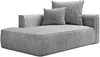 Vente-unique - PINETA Chaise longue SamtStoff Grau - B 115 cm x H 67 cm x L 180 cm Bild 4