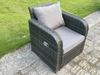 Fimous Rattan Gartenmöbel Set Rechteckiger Esstisch und Sessel Sofa Set mit 2 Beistelltischen 3 Fußhockern Dunkelgrau gemischt Bild 5