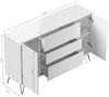 Sideboard Yako XL 155cm 3 SoftClose 2 Türen Weiß hochglanz : Weiss hochglanz Bild 2