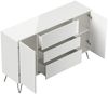 Sideboard Yako XL 155cm 3 SoftClose 2 Türen Weiß hochglanz : Weiss hochglanz Bild 4