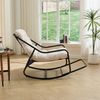 LVHOM Schaukelstuhl mit Fußstütze, Relaxsessel mit gepolstertem Kissen, ergonomischer Schaukelsessel, bis 130kg, Loungesessel für Balkon, Garten & Wohnzimmer Bild 5
