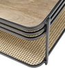 Couchtisch >Bomi< Mango massiv / Metall schwarz / Wiener Geflecht - 92x40x60cm (BxHxT) Bild 3