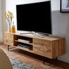 Lowboard Holz Eiche-Dekor 160 x 45 x 40 cm TV-Kommode mit zwei Türen, Design TV-Schrank Hoch, Fernsehtisch Fernsehschrank Modern, Fernsehkommode Wohnzimmer Bild 2