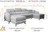 AX LIVING Ecksofa mit Schlaffunktion Ribella 5 U-Form 345 cm, Samt in Grafit Bild 5
