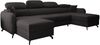 AX LIVING Ecksofa mit Schlaffunktion Ribella 5 U-Form 345 cm, Samt in Grafit Bild 2
