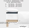 Schlafgut 'PURE TOPPER' Spannbettlaken, für Topper bis 10 cm Höhe, Gray Deep, M 120x200 cm - 130x220 cm, 95% gekämmte Bio-Baumwolle und 5% Elasthan Bild 3