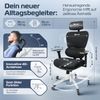 CLOUVOU ProSeat, ergonomischer Bürostuhl, thermoregulative Materialien, 4D-Armlehnen, 3D-Kopfstütze, BladeWheels, Schwarz Bild 2