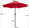 Yaheetech Sonnenschirm ∅ 223/270/294/327 cm, Gartenschirm mit Kurbel, Neigbar, UV Schutz 50+ Bild 3