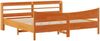 vidaXL Massivholzbett mit Kopfteil Wachsbraun 200x200 cm Kiefer 3307034 Bild 2
