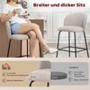 HOMCOM Barhocker Küchenstühle mit Fußstütze, Lehne, Leinen-Optik, Stahlgestell (Tresenhocker, 2 St, Barstuhl), für Küche, Wohnzimmer, Esszimmer Hellgrau Bild 4