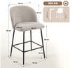 HOMCOM Barhocker Küchenstühle mit Fußstütze, Lehne, Leinen-Optik, Stahlgestell (Tresenhocker, 2 St, Barstuhl), für Küche, Wohnzimmer, Esszimmer Hellgrau Bild 3