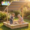 Spielwerk Sandkasten mit Dach, Holz natur / anthrazit, 120 x 120 x 120 cm Bild 5