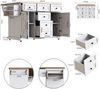 Sideboard Klapp-Servierwagen 147x44x93 cm (ausgeklappt 147x70x93 cm), weiß, MDF/Metalll, ausziehbar und platzsparend Bild 4