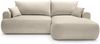 Selsey 'Ovo' Ecksofa mit Schlaffunktion, Stauraum und Samtbezug, hellbeige, rechts, 93 x 260 x 165 cm Bild 5