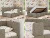 Jugendbett, Kinderbett mit Kopfteil ARVO ALTA 90x200 cm, Polsterbett mit Stauraum, hoher Schlafkomfort - Taupe Stukture - Rechts - ELORI LUX Bild 2