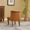 Esszimmerstuhl aus Top-Grain-Leder mit Massivholzgestell, 56×60×72, Hellbraun Bild 2