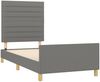 vidaXL Polsterbett mit Kopfteil Stoff Dunkelgrau 80x200 cm Bild 4