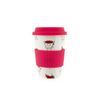 2er Set Kaffeebecher To Go, Porzellan Coffee to go Becher mit Deckel 250ml Pink Bild 2