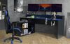 Schreibtisch >Tamas< in Schwarz/matt - 200x91x125,5cm (BxHxT) Bild 2