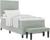 vidaXL Boxspringbett mit Kopfteil Hellgrau 200 x 100 cm Samt 3344426 Bild 2