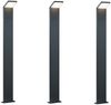 Moderne LED Pfostenleuchte aus ALU 3er SET in anthrazit, IP54, Höhe 100 cm Bild 2