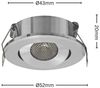 LED Mini Spot Einbaustrahler Unterbauspot Einbauspot Mini Leuchte 1.5w mit Trafo in chrome Rund Ø 52 mm Neutralweiß 4200K Bild 2