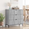 vidaXL Sideboard Graues Sonoma 89,5 x 33 x 82 cm Holzwerkstoff 883460 Bild 4