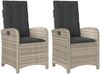 vidaXL Gartensessel mit Kissen 2 Stk. Verstellbar Hellgrau Poly Rattan 365174 Bild 2