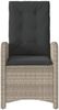 vidaXL Gartensessel mit Kissen 2 Stk. Verstellbar Hellgrau Poly Rattan 365174 Bild 5