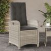 vidaXL Gartensessel mit Kissen 2 Stk. Verstellbar Hellgrau Poly Rattan 365174 Bild 3